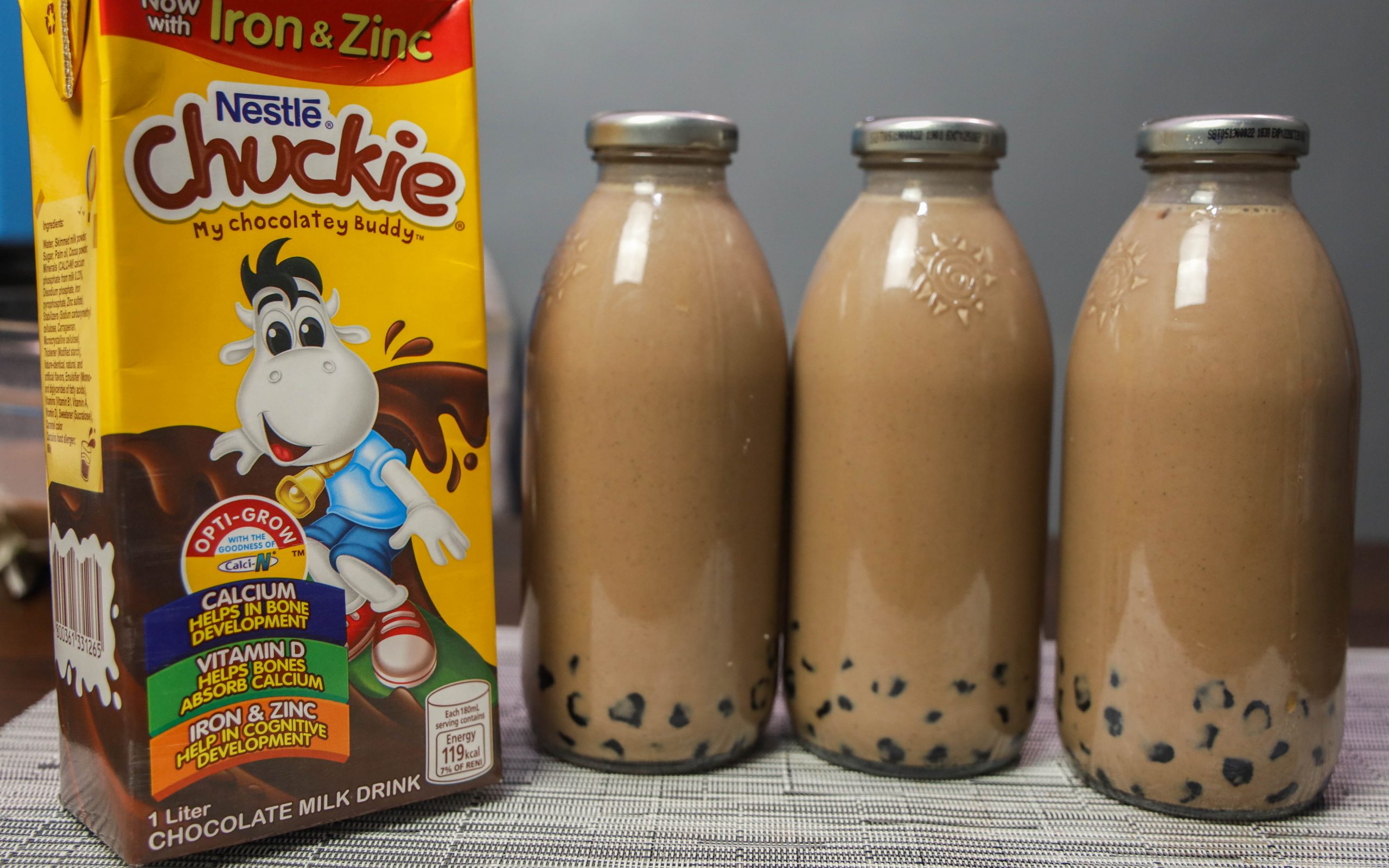 Chuckie with Tapioca Pearl Drink Chocolate Drink Friend Cheap Menu