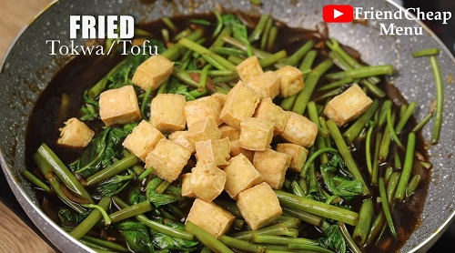 Stir fry Tofu and Water Spinach